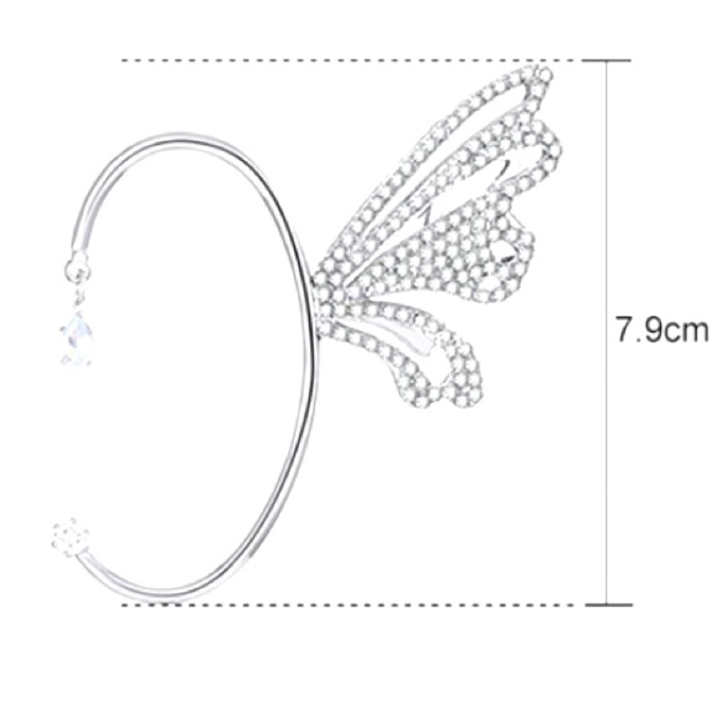 Shimmering Silver🕊️👼 Pavé Angelic Goddess Festival Ear Cuff - Picture 4 of 6
